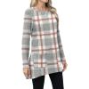 imageXIEERDUO Womens Tunic Tops Long Sleeve Crew Neck High Low Hem Loose Fit Shirts Blouses with PocketsGrey Plaid