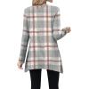 imageXIEERDUO Womens Tunic Tops Long Sleeve Crew Neck High Low Hem Loose Fit Shirts Blouses with PocketsGrey Plaid