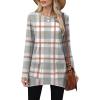 imageXIEERDUO Womens Tunic Tops Long Sleeve Crew Neck High Low Hem Loose Fit Shirts Blouses with PocketsGrey Plaid