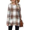 imageXIEERDUO Womens Tunic Tops Long Sleeve Crew Neck High Low Hem Loose Fit Shirts Blouses with PocketsPlaid