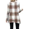 imageXIEERDUO Womens Tunic Tops Long Sleeve Crew Neck High Low Hem Loose Fit Shirts Blouses with PocketsPlaid