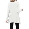 imageXIEERDUO Womens Tunic Tops Long Sleeve Crew Neck High Low Hem Loose Fit Shirts Blouses with PocketsWhite