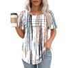 imageXIEERDUO Womens Pleated Tops Dressy Casual Short Sleeve Shirts Fashion Blouses Loose Curved Hem Long Tunic S3XLZ Tie Dye Multi