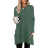 imageXIEERDUO Womens Tunic Tops Long Sleeve Crew Neck High Low Hem Loose Fit Shirts Blouses with PocketsGreen