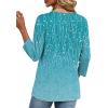 imageXIEERDUO 34 Length Sleeve Womens Tops V Neck Fall Clothes Basic Blouses Dressy Casual 2025 Early Fall Fashion Must HavesPatternedblue Print