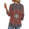 imageXIEERDUO 34 Length Sleeve Womens Tops V Neck Fall Clothes Basic Blouses Dressy Casual 2025 Early Fall Fashion Must HavesPatternedboho Floral