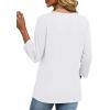 imageXIEERDUO 34 Length Sleeve Womens Tops V Neck Fall Clothes Basic Blouses Dressy Casual 2025 Early Fall Fashion Must HavesWhite
