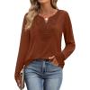 imageXIEERDUO Boho Tops for Women Blouses Dressy Casual V Neck Long Sleeve Shirts Fall Outfits Trendy Vacation ClothesCaramel