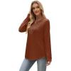 imageXIEERDUO Boho Tops for Women Blouses Dressy Casual V Neck Long Sleeve Shirts Fall Outfits Trendy Vacation ClothesCaramel