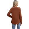 imageXIEERDUO Boho Tops for Women Blouses Dressy Casual V Neck Long Sleeve Shirts Fall Outfits Trendy Vacation ClothesCaramel