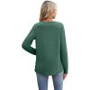 imageXIEERDUO Boho Tops for Women Blouses Dressy Casual V Neck Long Sleeve Shirts Fall Outfits Trendy Vacation ClothesGreen