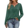 imageXIEERDUO Boho Tops for Women Blouses Dressy Casual V Neck Long Sleeve Shirts Fall Outfits Trendy Vacation ClothesGreen