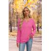 imageXIEERDUO Sweater for Women Winter Clothing Long Sleeve Shirts Fall Fashion Must Haves Comfiest Airport Outfits TrendyHot Pink