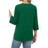 imageXIEERDUO 34 Length Sleeve Tops for Women Business Casual Blouses Slit Side Shirts Blouses Summer Fashion Clothes 2026Green