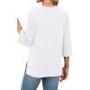 imageXIEERDUO 34 Length Sleeve Tops for Women Business Casual Blouses Slit Side Shirts Blouses Summer Fashion Clothes 2026White