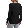 imageXIEERDUO Long Sleeve Shirts for Women 2024 Fall Outfits Trendy Pleated Loose Fit Casual Tunics to wear with LeggingsBlack