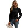 imageXIEERDUO Long Sleeve Shirts for Women 2024 Fall Outfits Trendy Pleated Loose Fit Casual Tunics to wear with LeggingsBlack