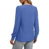 imageXIEERDUO Long Sleeve Shirts for Women 2024 Fall Outfits Trendy Pleated Loose Fit Casual Tunics to wear with LeggingsBlue