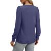 imageXIEERDUO Long Sleeve Shirts for Women 2024 Fall Outfits Trendy Pleated Loose Fit Casual Tunics to wear with LeggingsDark Blue