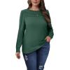 imageXIEERDUO Long Sleeve Shirts for Women 2024 Fall Outfits Trendy Pleated Loose Fit Casual Tunics to wear with LeggingsGrass Green