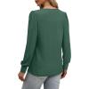 imageXIEERDUO Long Sleeve Shirts for Women 2024 Fall Outfits Trendy Pleated Loose Fit Casual Tunics to wear with LeggingsGrass Green