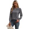 imageXIEERDUO Long Sleeve Shirts for Women 2024 Fall Outfits Trendy Pleated Loose Fit Casual Tunics to wear with LeggingsGrey