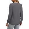 imageXIEERDUO Long Sleeve Shirts for Women 2024 Fall Outfits Trendy Pleated Loose Fit Casual Tunics to wear with LeggingsGrey