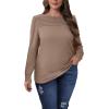 imageXIEERDUO Long Sleeve Shirts for Women 2024 Fall Outfits Trendy Pleated Loose Fit Casual Tunics to wear with LeggingsKhaki Brown