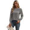 imageXIEERDUO Long Sleeve Shirts for Women 2024 Fall Outfits Trendy Pleated Loose Fit Casual Tunics to wear with LeggingsLight Grey