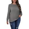 imageXIEERDUO Long Sleeve Shirts for Women 2024 Fall Outfits Trendy Pleated Loose Fit Casual Tunics to wear with LeggingsLight Grey