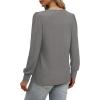 imageXIEERDUO Long Sleeve Shirts for Women 2024 Fall Outfits Trendy Pleated Loose Fit Casual Tunics to wear with LeggingsLight Grey