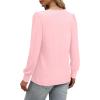 imageXIEERDUO Long Sleeve Shirts for Women 2024 Fall Outfits Trendy Pleated Loose Fit Casual Tunics to wear with LeggingsLight Pink