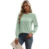 imageXIEERDUO Long Sleeve Shirts for Women 2024 Fall Outfits Trendy Pleated Loose Fit Casual Tunics to wear with LeggingsPea Green