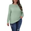 imageXIEERDUO Long Sleeve Shirts for Women 2024 Fall Outfits Trendy Pleated Loose Fit Casual Tunics to wear with LeggingsPea Green
