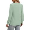 imageXIEERDUO Long Sleeve Shirts for Women 2024 Fall Outfits Trendy Pleated Loose Fit Casual Tunics to wear with LeggingsPea Green