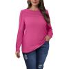 imageXIEERDUO Long Sleeve Shirts for Women 2024 Fall Outfits Trendy Pleated Loose Fit Casual Tunics to wear with LeggingsPink