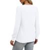 imageXIEERDUO Long Sleeve Shirts for Women 2024 Fall Outfits Trendy Pleated Loose Fit Casual Tunics to wear with LeggingsWhite