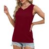 imageXIEERDUO Sweater Vest Women Fall Clothes Crewneck Sleeveless Tops Ribbed Knit Tank Tops Business Casual Work BlousesBurgundy