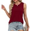 imageXIEERDUO Sweater Vest Women Fall Clothes Crewneck Sleeveless Tops Ribbed Knit Tank Tops Business Casual Work BlousesBurgundy