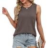 imageXIEERDUO Sweater Vest Women Fall Clothes Crewneck Sleeveless Tops Ribbed Knit Tank Tops Business Casual Work BlousesCoffee