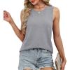 imageXIEERDUO Sweater Vest Women Fall Clothes Crewneck Sleeveless Tops Ribbed Knit Tank Tops Business Casual Work BlousesGray