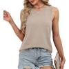 imageXIEERDUO Sweater Vest Women Fall Clothes Crewneck Sleeveless Tops Ribbed Knit Tank Tops Business Casual Work BlousesKhaki