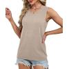 imageXIEERDUO Sweater Vest Women Fall Clothes Crewneck Sleeveless Tops Ribbed Knit Tank Tops Business Casual Work BlousesKhaki