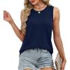 imageXIEERDUO Sweater Vest Women Fall Clothes Crewneck Sleeveless Tops Ribbed Knit Tank Tops Business Casual Work BlousesNavy Blue