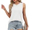 imageXIEERDUO Sweater Vest Women Fall Clothes Crewneck Sleeveless Tops Ribbed Knit Tank Tops Business Casual Work BlousesWhite