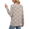 imageXIEERDUO Tunic Sweaters for Women Long Sleeve Shirts Crew Neck Tops with Buttons Fall Fashion Outfits Winter ClothingBeige Black Dots