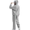 imageXIEERDUO Womens Sweatsuits 2 Piece Set 2024 Hoodie Sets Women 2 Piece Outfits Oversized Sweatshirts Grey Sweatpants for Women Fleece Matching Sets S
