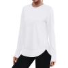 imageXIEERDUO Womens Workout Tops Long Sleeve Quick Dry UPF 50 Sun Protection Shirts for Hiking Running S3XL01 White
