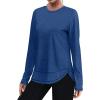 imageXIEERDUO Womens Workout Tops Long Sleeve Quick Dry UPF 50 Sun Protection Shirts for Hiking Running S3XL06 Dark Blue