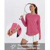 imageXIEERDUO Womens Workout Tops Long Sleeve Quick Dry UPF 50 Sun Protection Shirts for Hiking Running S3XL07 Watermelon Pink